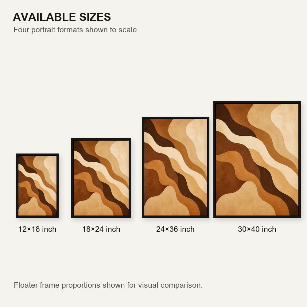 earthtone-flowing-organic-curves-floating-frame-wall-art | size-comparison