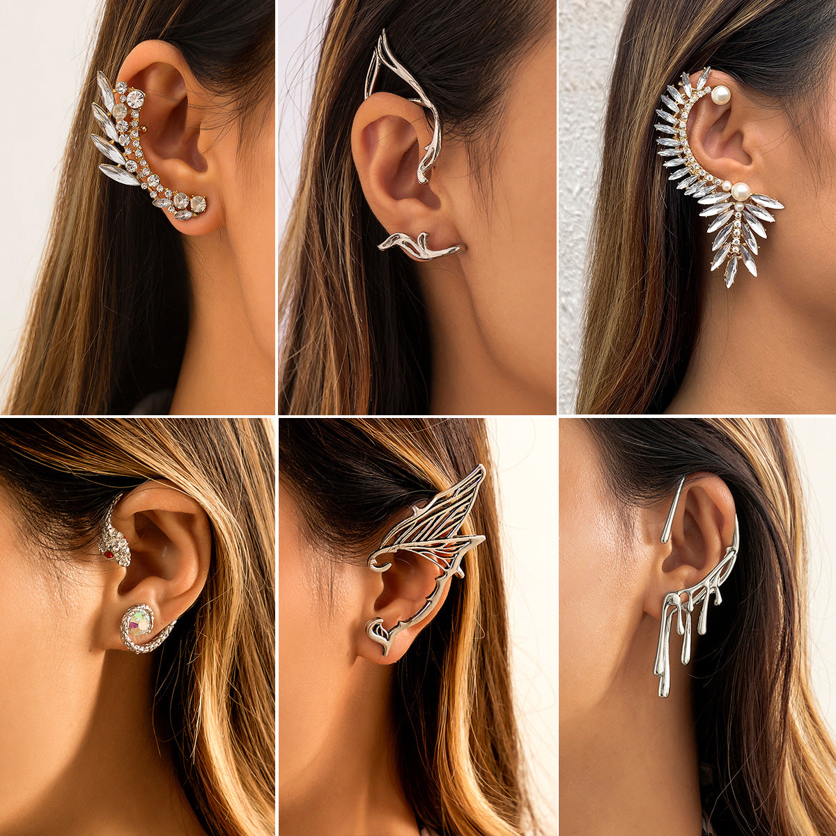 Sentido del diseño, espíritu personalizado, sin agujeros para las orejas, pendientes colgantes