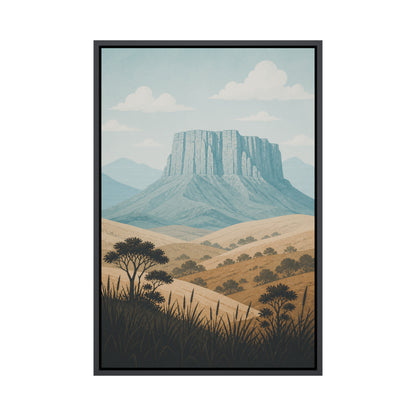 Blue Green Mesa Landscape Floating Frame Wall Art - 01_main_product