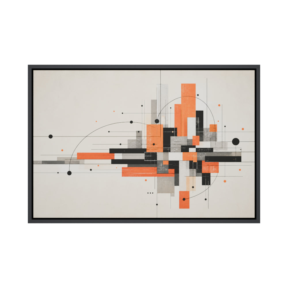 Modernist Geometric City Grid Floating Frame Wall Art - 01_main_product