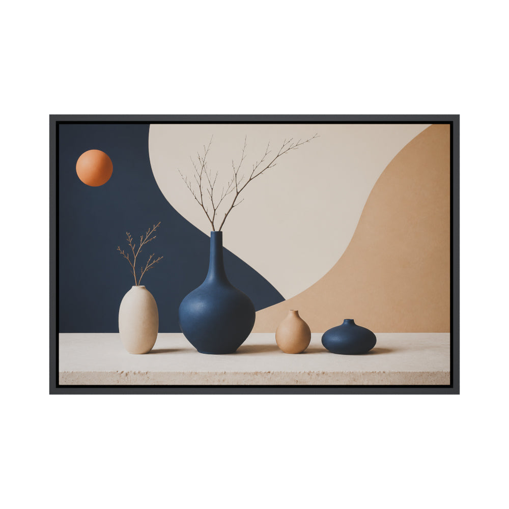 Modernist Ceramic Vase Still Life Floating Frame Wall Art - 01_main_product