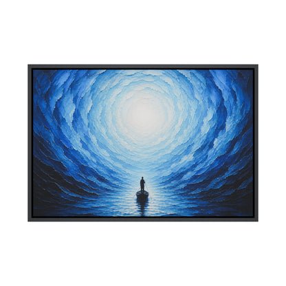 Blue Vortex Boat Journey Floating Frame Wall Art - 01_main_product