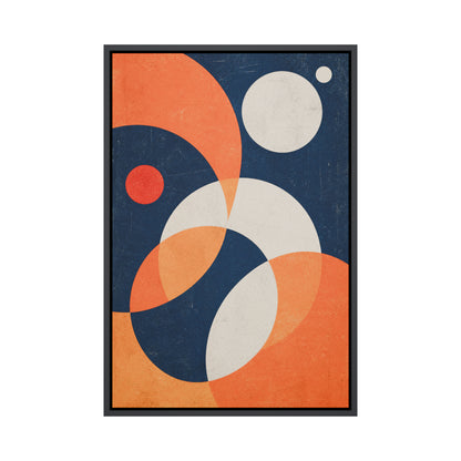 Navy Bauhaus Orbit Abstract Floating Frame Wall Art - 01_main_product