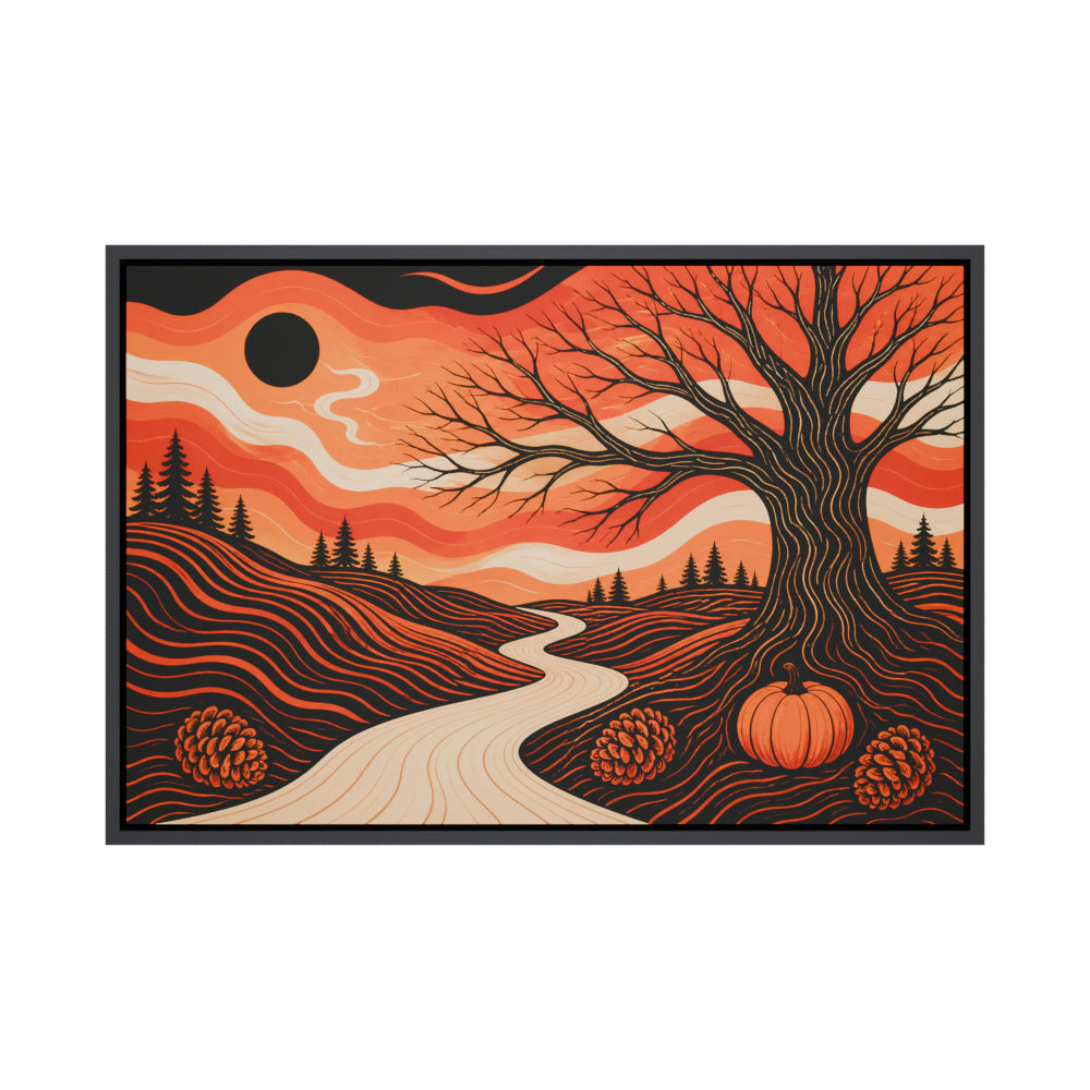 Autumn Winding Path Graphic Floating Frame Wall Art - 01_main_product