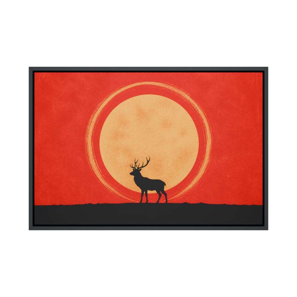 Stag and Golden Moon Floating Frame Wall Art - 01_main_product