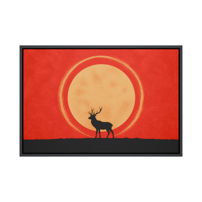 Stag and Golden Moon Floating Frame Wall Art - 01_main_product