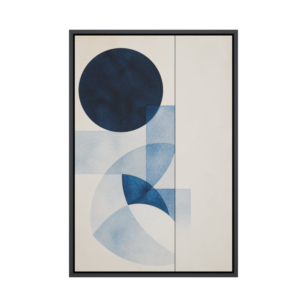 Navy Geometric Watercolor Floating Frame Wall Art - 01_main_product