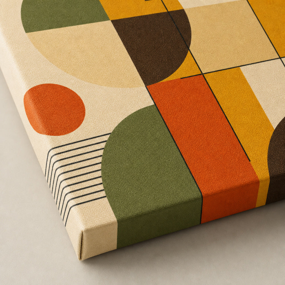 Bauhaus Geometric Mid-Century Modern Canvas Wall Art 01 detail