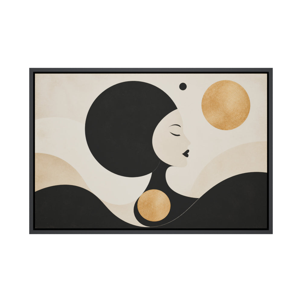 Geometric Woman Profile Floating Frame Wall Art - 01_main_product