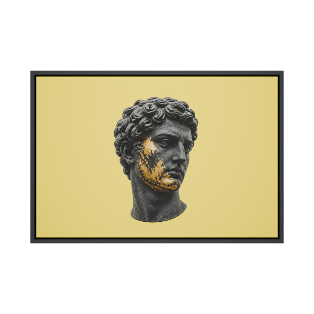 Gold Patina Classical Sculpture Floating Frame Wall Art - 01_main_product