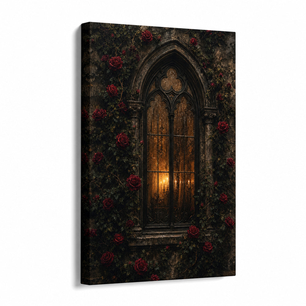 Gothic Rose Window Canvas Wall Art - 01_main_white_left_wrap