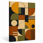 Mid-Century Bauhaus Modernist Modules Canvas Wall Art - White background left-view wrapped canvas main image
