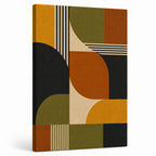Mid-Century Bauhaus Color Field Canvas Wall Art - White background left-view wrapped canvas main image