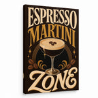 Espresso Martini Zone Typographic Canvas Wall Art 05 white background left-view wrapped canvas main image