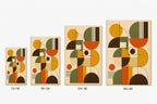 Bauhaus Geometric Mid-Century Modern Canvas Wall Art 01 size comparison