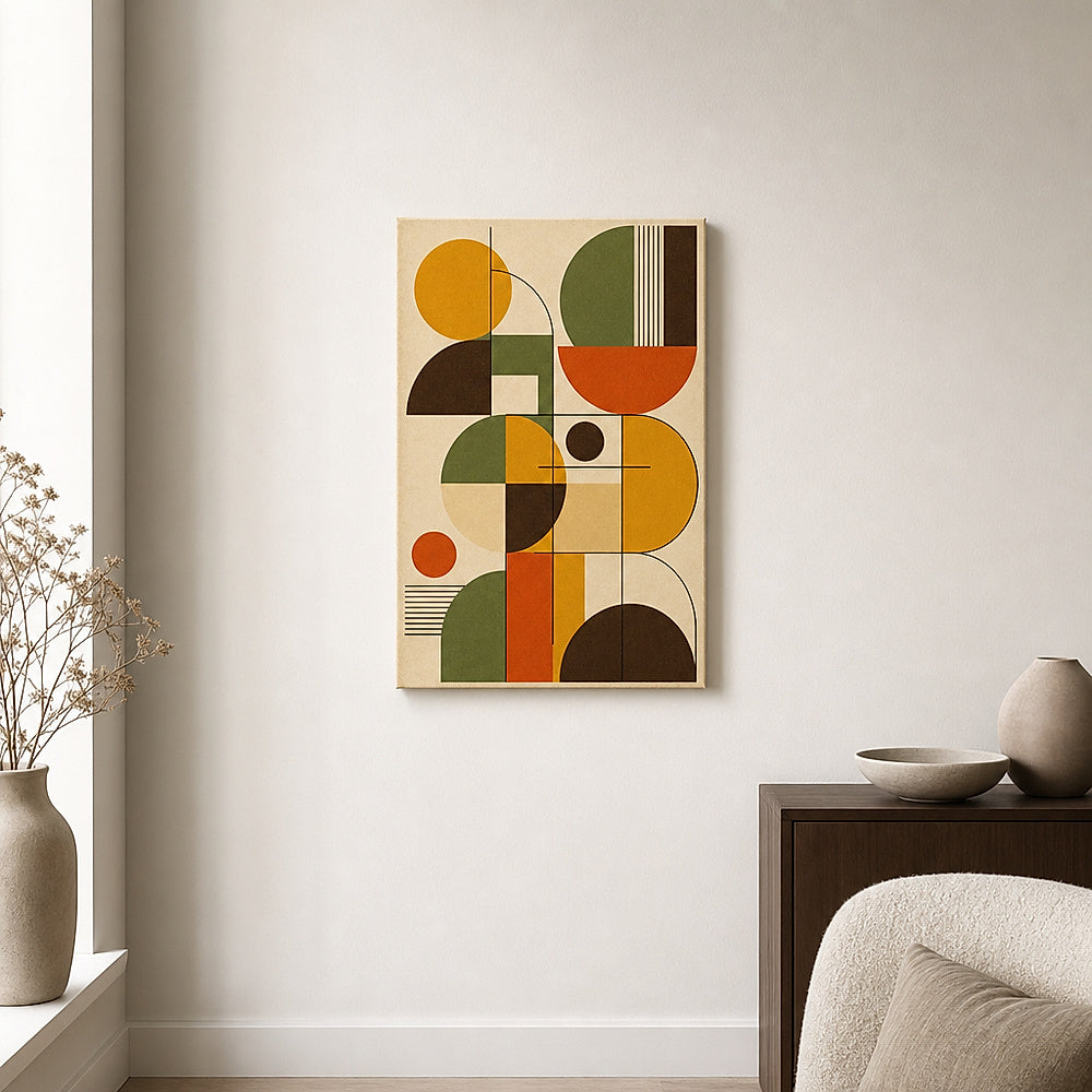 Bauhaus Geometric Mid-Century Modern Canvas Wall Art 01 sku 12x18