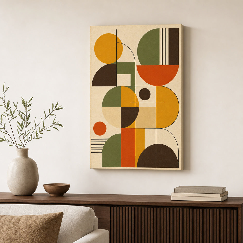 Bauhaus Geometric Mid-Century Modern Canvas Wall Art 01 sku 18x24