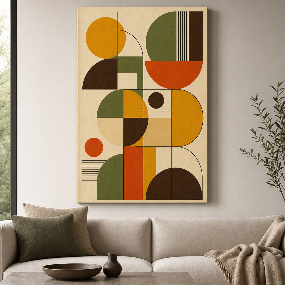 Bauhaus Geometric Mid-Century Modern Canvas Wall Art 01 sku 24x36
