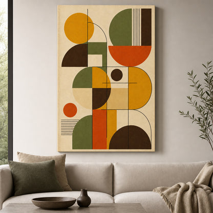 Bauhaus Geometric Mid-Century Modern Canvas Wall Art 01 sku 24x36
