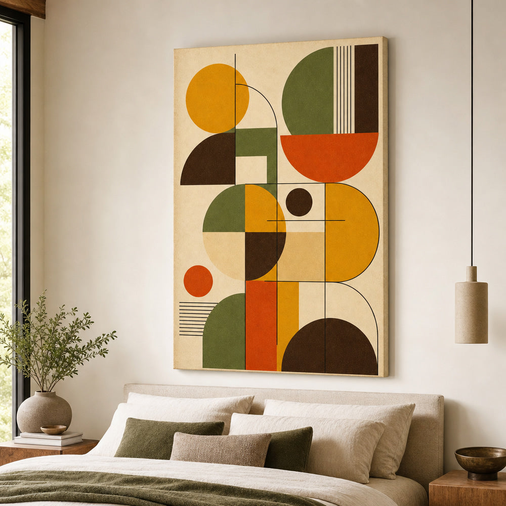 Bauhaus Geometric Mid-Century Modern Canvas Wall Art 01 sku 30x40