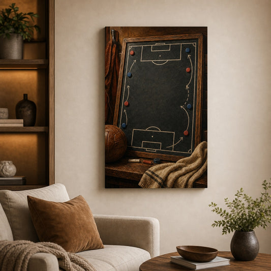 Custom Coach Dad Master Plan Canvas Wall Art wall mockup generated with gpt-image-2