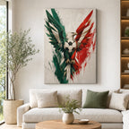 Mexico Eagle National Pride Soccer Canvas Wall Art living room wall mockup