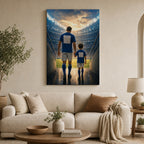 Custom Father and Son Stadium Tunnel Canvas Wall Art wall mockup generated with gpt-image-2