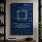 Blueprint Grand Stadium Cutaway Canvas Wall Art living room wall mockup