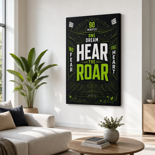 Hear The Roar Stadium Typography Canvas Wall Art living room wall mockup