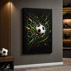 Geometric Net Breakthrough Soccer Canvas Wall Art 05 wall mockup