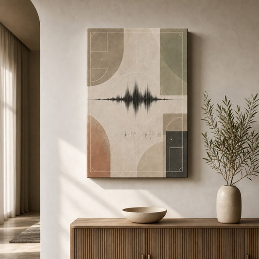 Morandi Soundline Soccer Canvas Wall Art wall mockup