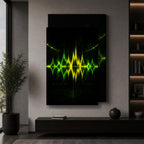 Neon Green Roar Soundwave Soccer Canvas Wall Art wall mockup