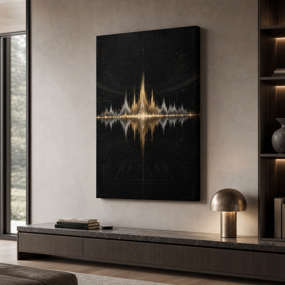 Silver Champagne Victory Soundwave Soccer Canvas Wall Art wall mockup