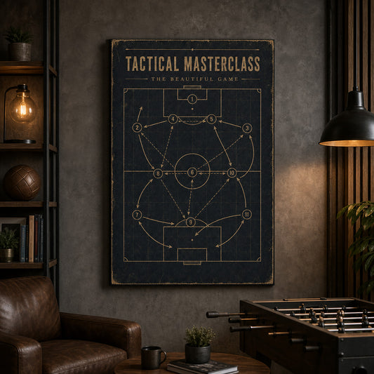 Tactical Masterclass Industrial Soccer Canvas Wall Art 03 wall mockup