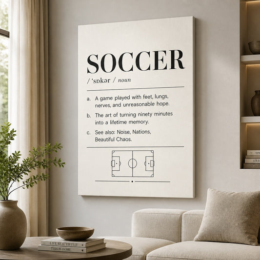 SOCCER Definition Football Culture Canvas Wall Art 03 wall mockup
