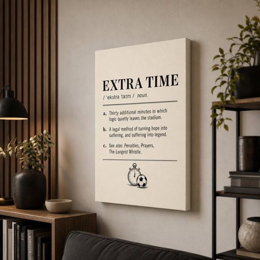 EXTRA TIME Definition Football Culture Canvas Wall Art 05 wall mockup