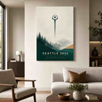 Seattle 2026 Emerald Roar Soccer Canvas Wall Art 04 wall mockup