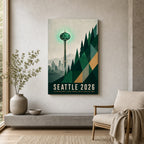 Seattle 2026 Emerald Roar Soccer Canvas Wall Art 02 wall mockup