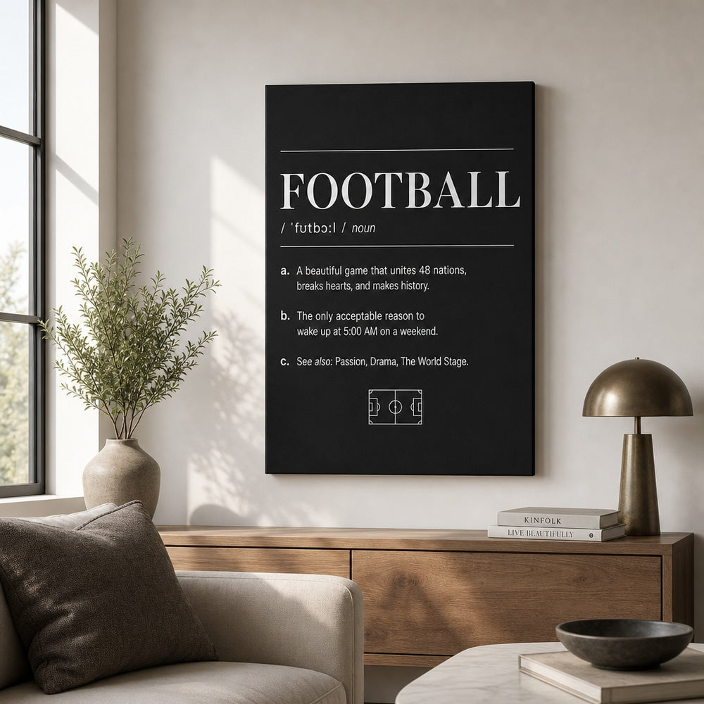 FOOTBALL Definition Football Culture Canvas Wall Art 01 wall mockup