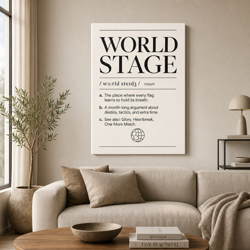 WORLD STAGE Definition Football Culture Canvas Wall Art 04 wall mockup
