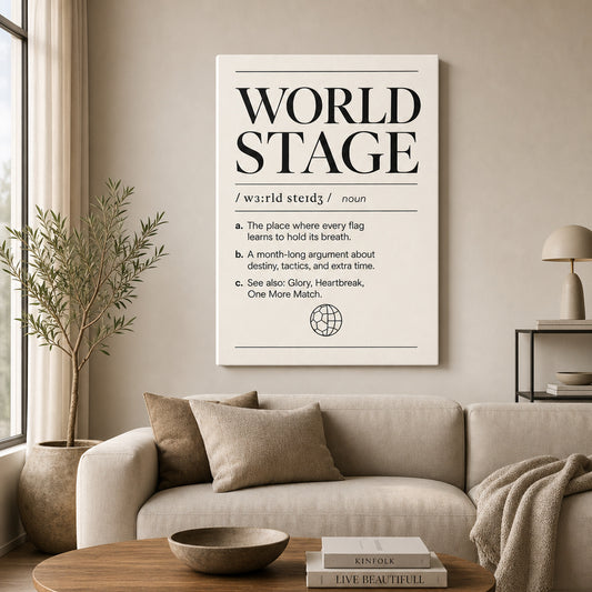 WORLD STAGE Definition Football Culture Canvas Wall Art 04 wall mockup