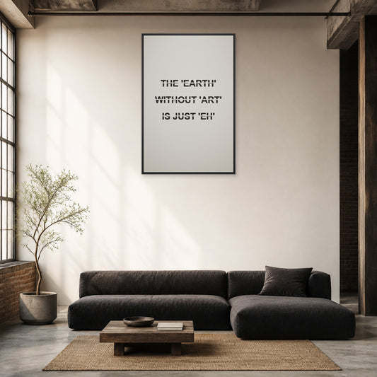 Earth Without Art Stencil Quote Floating Frame Wall Art - 02_black_frame_wall_scene_primary