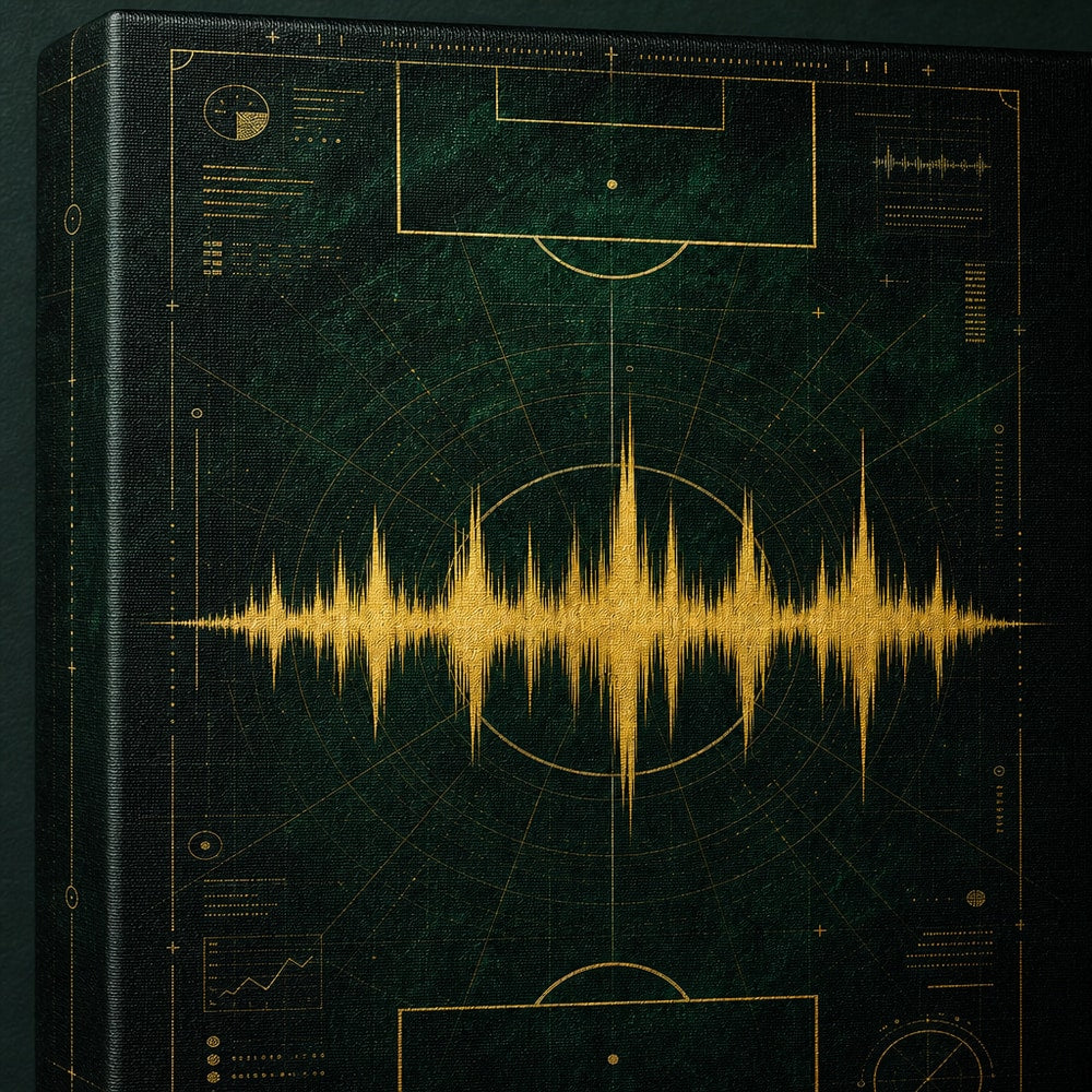 Emerald Gold Coordinate Soundwave Soccer Canvas Wall Art canvas texture detail
