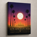 Los Angeles 2026 Golden Stage Soccer Canvas Wall Art 03 canvas texture detail