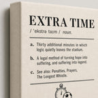 EXTRA TIME Definition Football Culture Canvas Wall Art 05 close-up canvas texture and wrapped edge detail