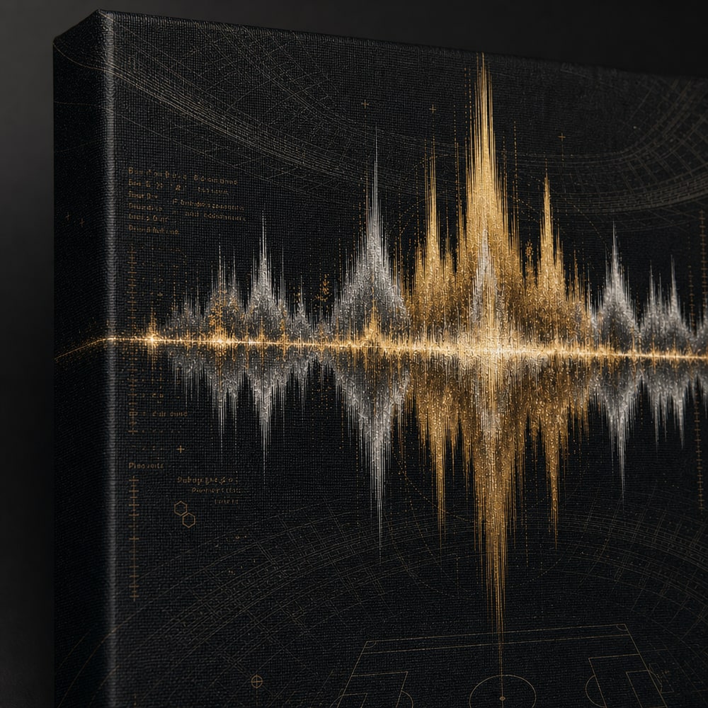 Silver Champagne Victory Soundwave Soccer Canvas Wall Art canvas texture detail