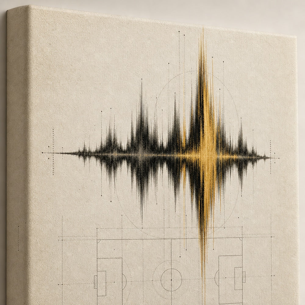 Ivory Archive Soundwave Soccer Canvas Wall Art canvas texture detail