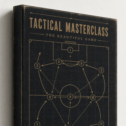 Tactical Masterclass Industrial Soccer Canvas Wall Art 03 close-up canvas texture and wrapped edge detail