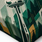 Seattle 2026 Emerald Roar Soccer Canvas Wall Art 03 close-up canvas texture and wrapped edge detail