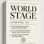 WORLD STAGE Definition Football Culture Canvas Wall Art 04 close-up canvas texture and wrapped edge detail